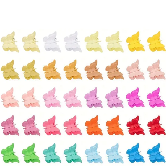 100 pcs color miniature hair clip in the shape of a butterfly for women