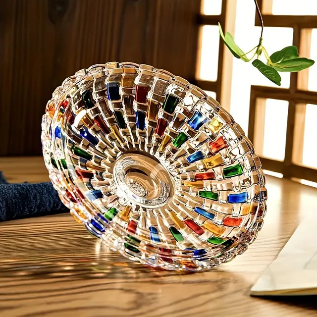 Hand-painted glass bowl with lid - an elegant candy bowl for your home