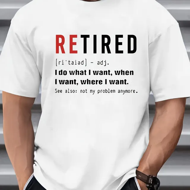 Men's T-shirt with print on the topic of pension