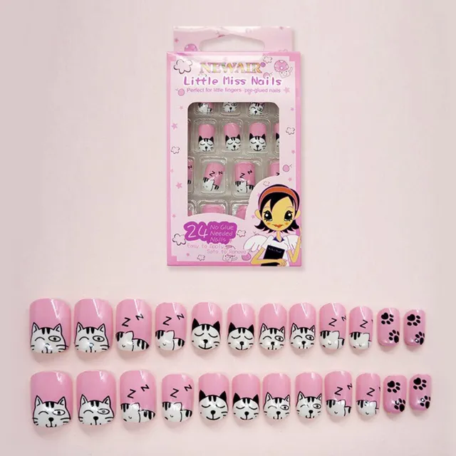 Modern short artificial nails for children