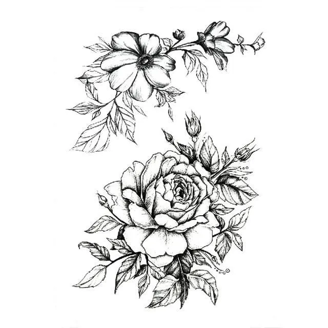 Temporary Rose Tattoo ty197