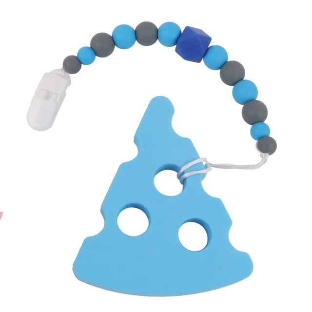 Baby silicone teether on clip