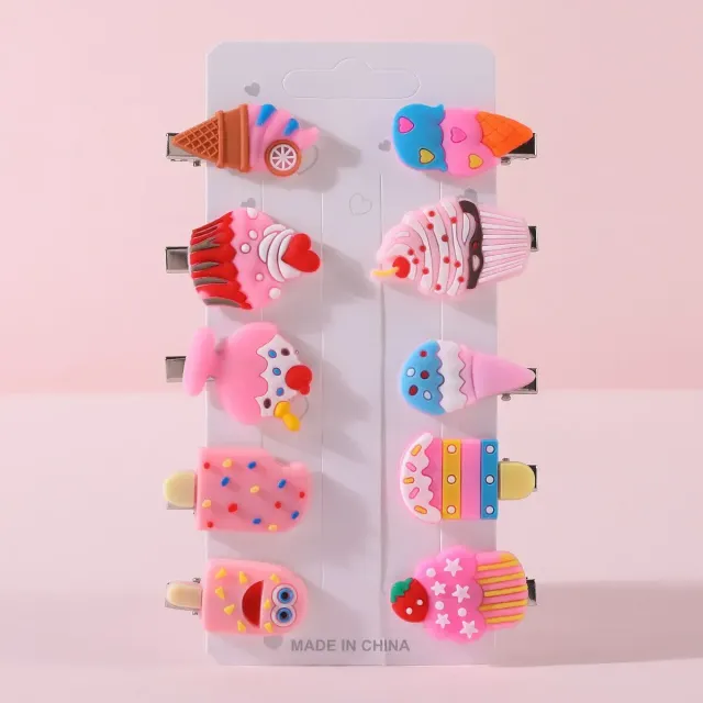 Cute clips for small coolers with silicone decoration - several variants of motif