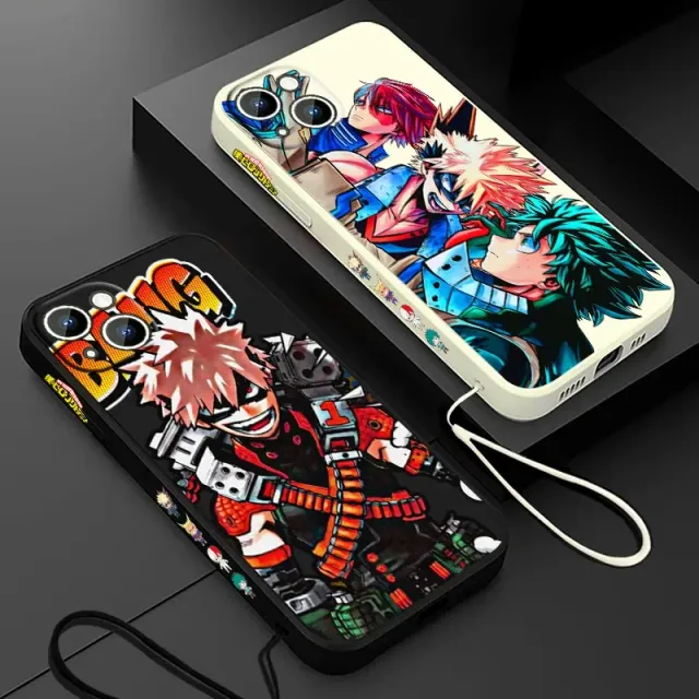 Coque en silicone stylée pour iPhone avec motifs de l'anime My Hero Academia