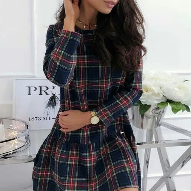 Robe-chemise tendance à manches 3/4 pour femme