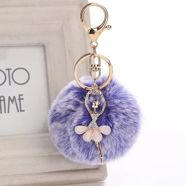 Pendant Ball with ballerina - 17 colours modro-bila