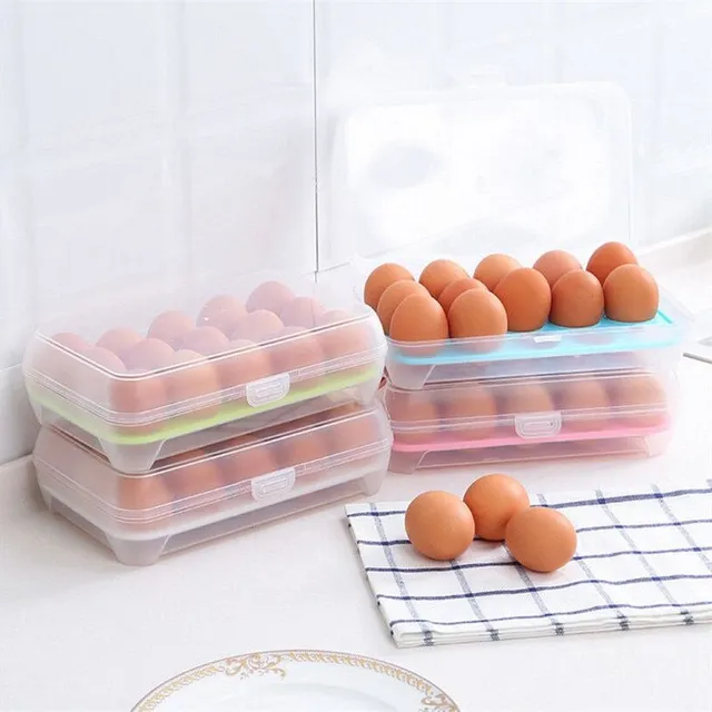 Plastic box for 15 eggs