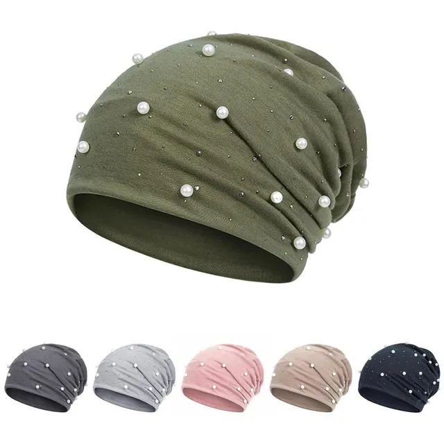 Stylish ladies cap with pearls