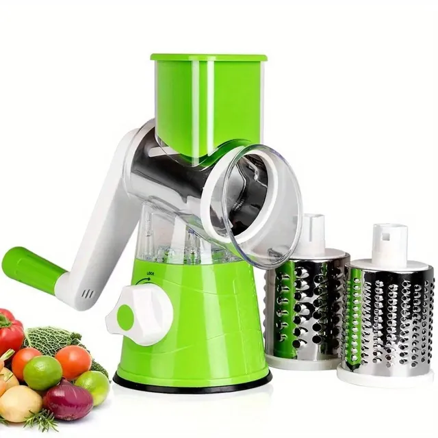 Universal Kitchen Strouhadlo and Chopper - Fast and Easy Preparation Fruit, Vegetables, Cheeses and Walnuts with Interchangeable Knives