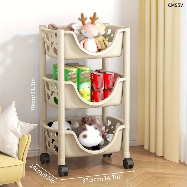 Storage trolley on wheels 2/3/4/5 floors, slender storage cabinet, spacious shelves for small things, snacks