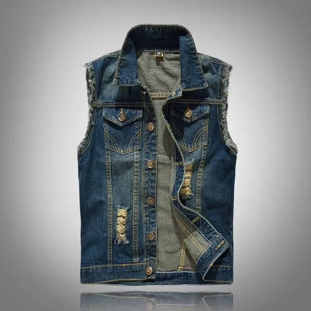 Men's retro denim vest