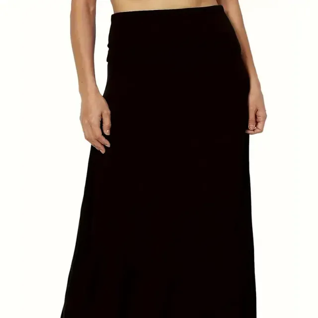 Casual maxi skirt for full-slim - with high waist, simple cut, ideal for spring and summer