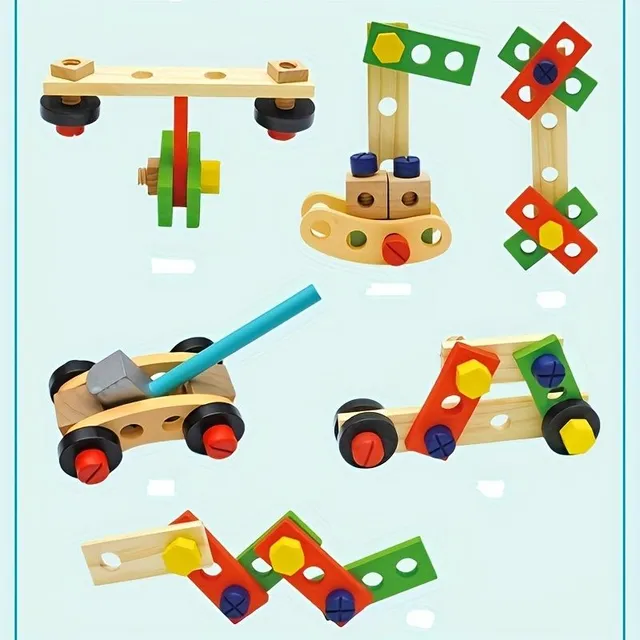 Wooden children's workshop for the development of fine motor and creativity