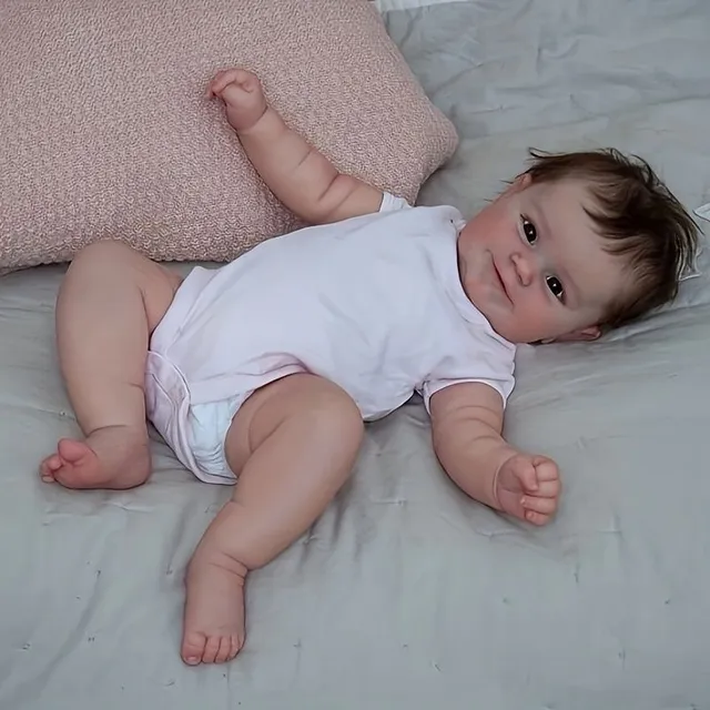Păpușă Bebeluș Realistică 50,8 cm - Corp din Material Textil, Păr Înrădăcinat, Jucărie pentru Nou-Născuți