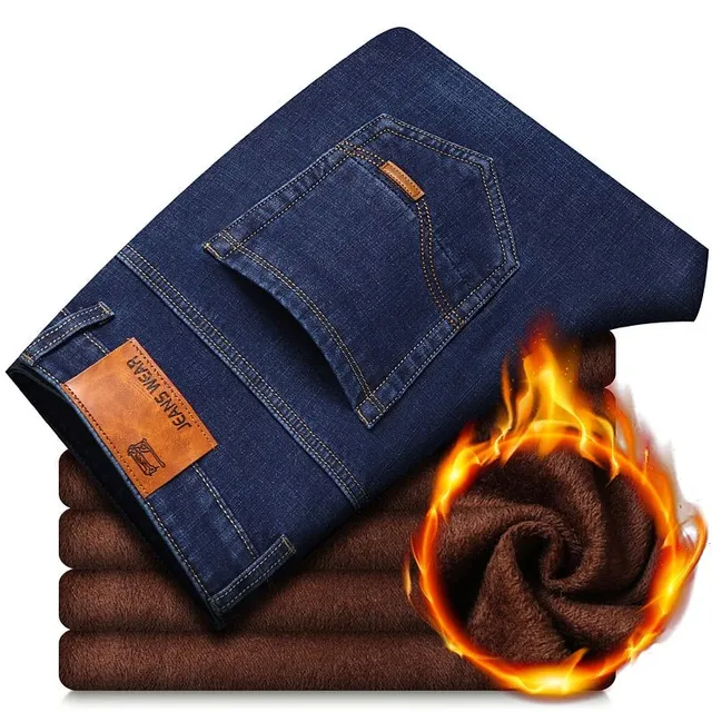 Men's winter warm jeans with plush lining Bernest