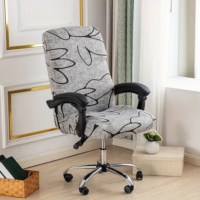 Comfortable flexible cover for office chair with printing - Perfect fit for your work corner