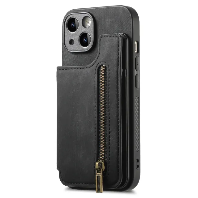 Stylish leather case with zipper pocket for iPhone phones - different colors