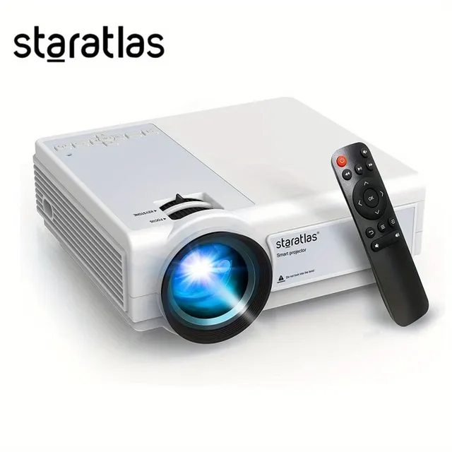 Mini projector for home cinema and outdoor entertainment: 4K image, Wi-Fi, Full HD, HDMI, USB, VGA, AV - easily portable and compact