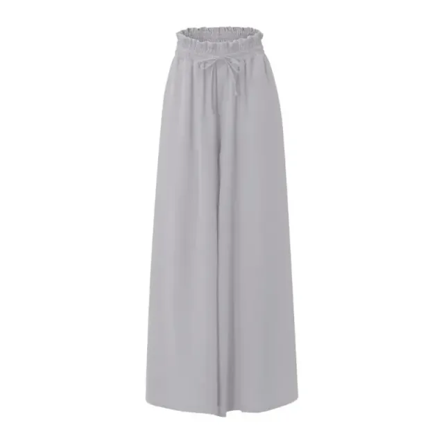 Women's wide leg trousers with elasticated drawstring waist