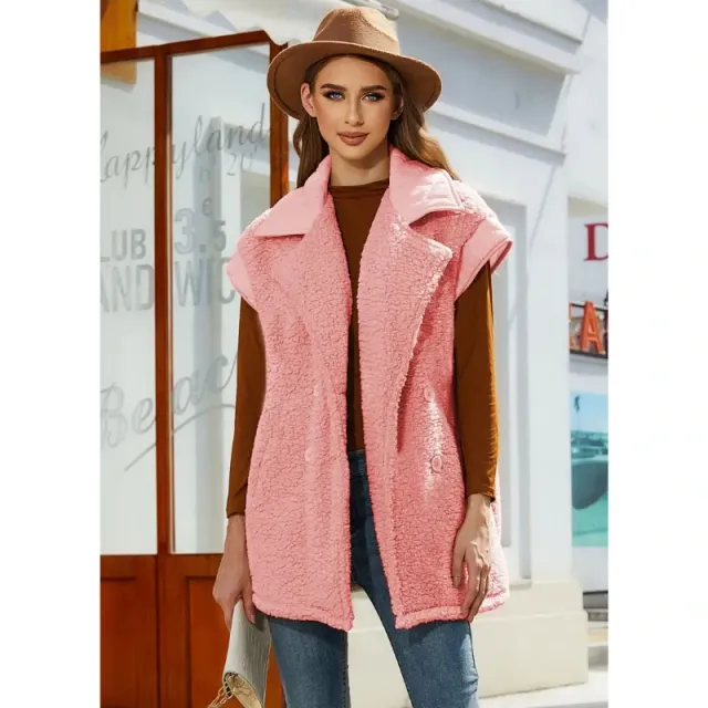 Stylish women's warm long vest Lisa