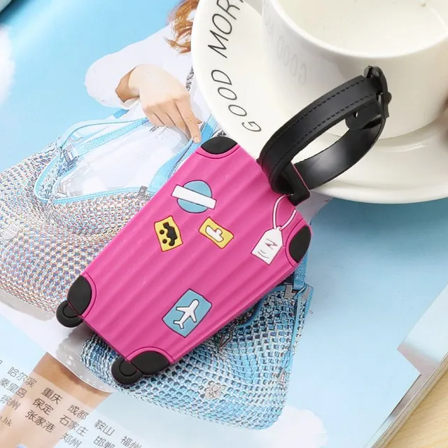 Modern suitcase tag in suitcase design - more variants