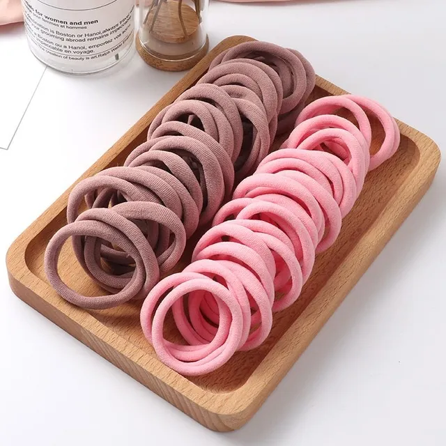 Girls coloured hair elastics 66 pcs