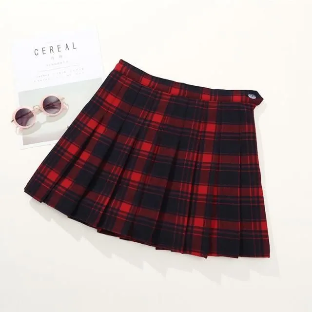 Girls' plaid plaid skirt