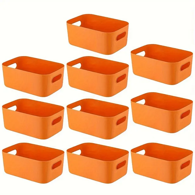 Set de 10 cutii pentru alimente, Coș de depozitare din plastic, Cutie de depozitare pentru alimente, Coș pentru culori, Potrivit pentru dulapuri de bucătărie, Rafturi de baie, Sertare, Dulapuri, Birouri