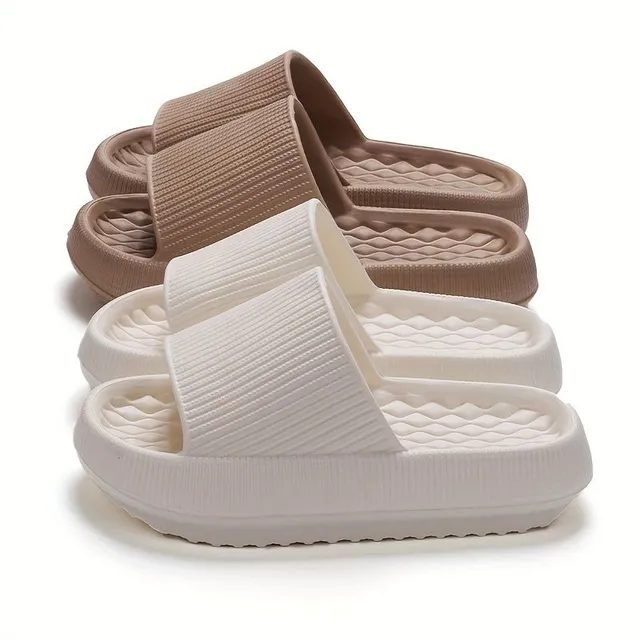 Comfortable slippers for the house and bathrooms with open tip and soft sole