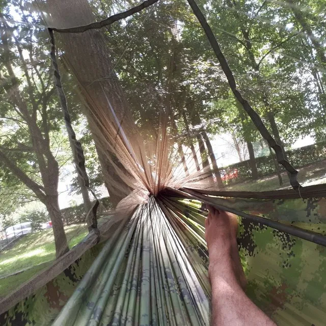 Outdoor hammock with insect net