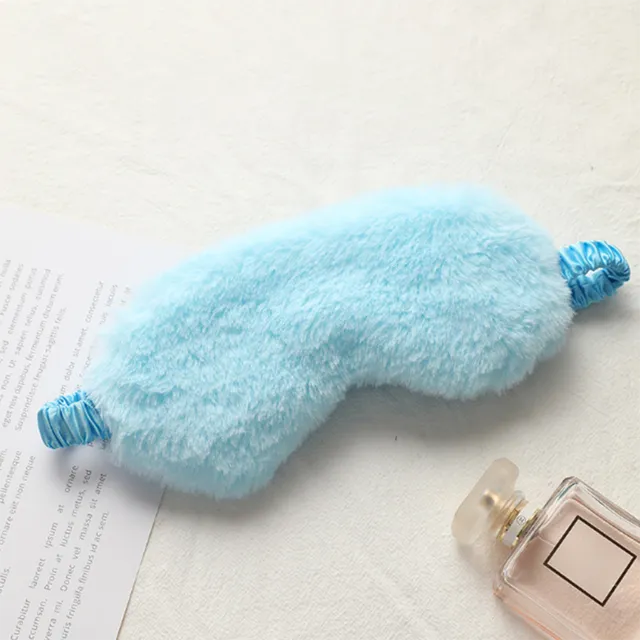 Soft Teddy Eye Mask for Sleeping blue