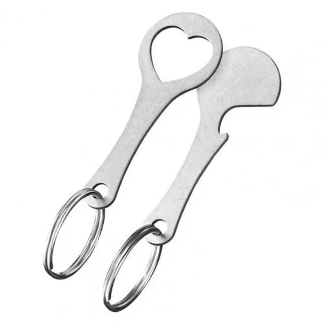 Stainless steel keyring for unlocking shopping trolley 2 pcs