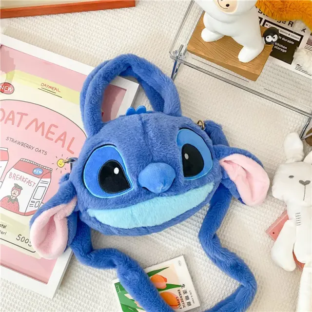 Stylische Plüsch-Umhängetasche in Form des Kopfes der beliebten Disney-Figur Stitch