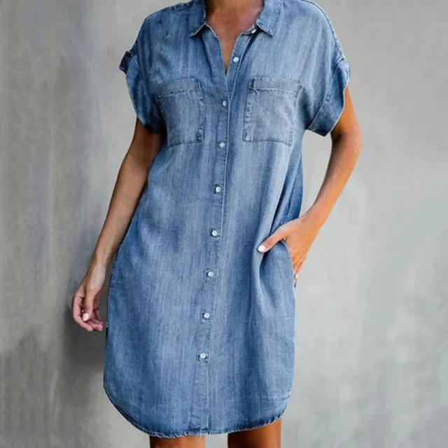 Rochie cămașă din denim