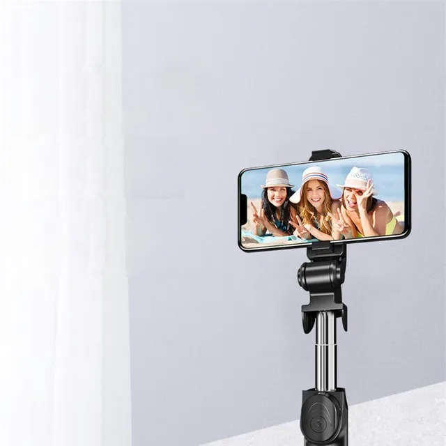Portable selfie stick / tripod with bluetooth controller