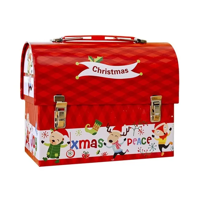 Tin cash box with cute Christmas motif