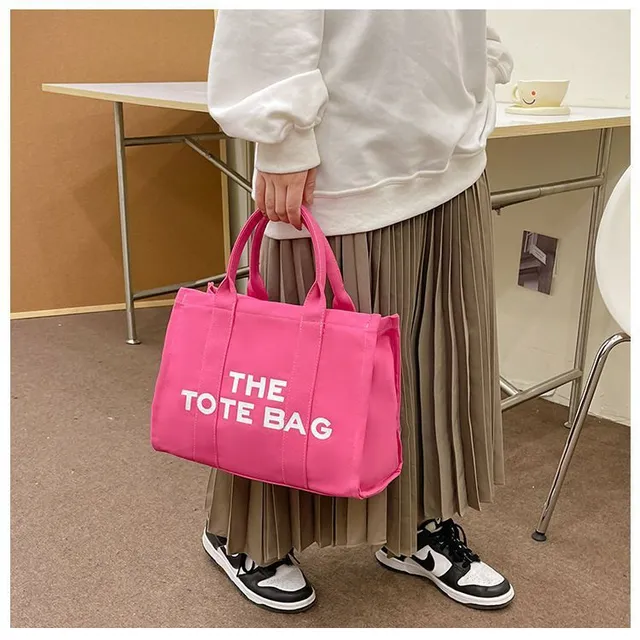 Foldable spacious large canvas bag rose small