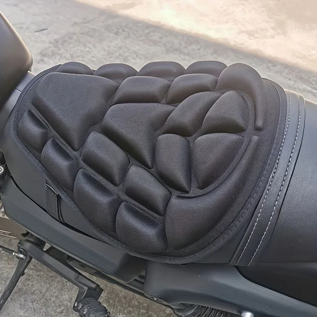 Padded comfortable motorcycle seat - mesh cover with pocket, shock absorption, sun protection