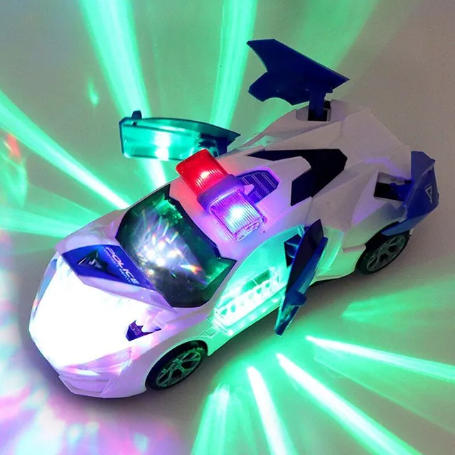 Electric dance police car with light effects