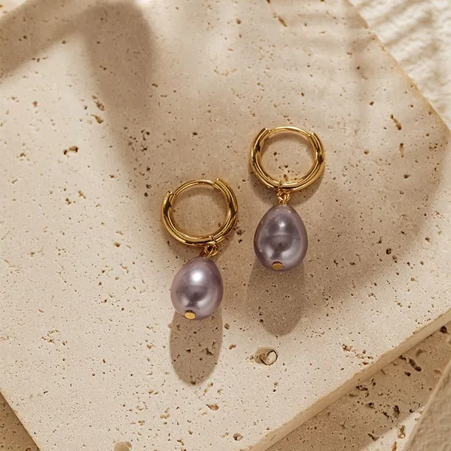 Magnifiques boucles d'oreilles pendantes pour femmes avec perle