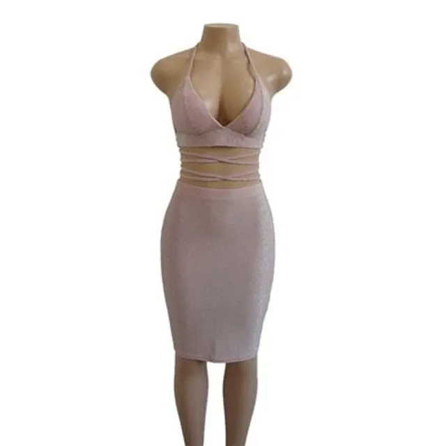 Ladies sexy set - crop top + skirt