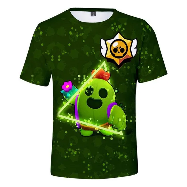 Kids short sleeve shirt with prints of popular Brawl Stars characters