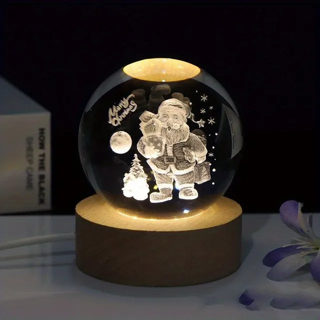 Vianočné krištáľové lopty - 3D sviečky s rozprávkou, nočná lampa a dekorácie Stolo