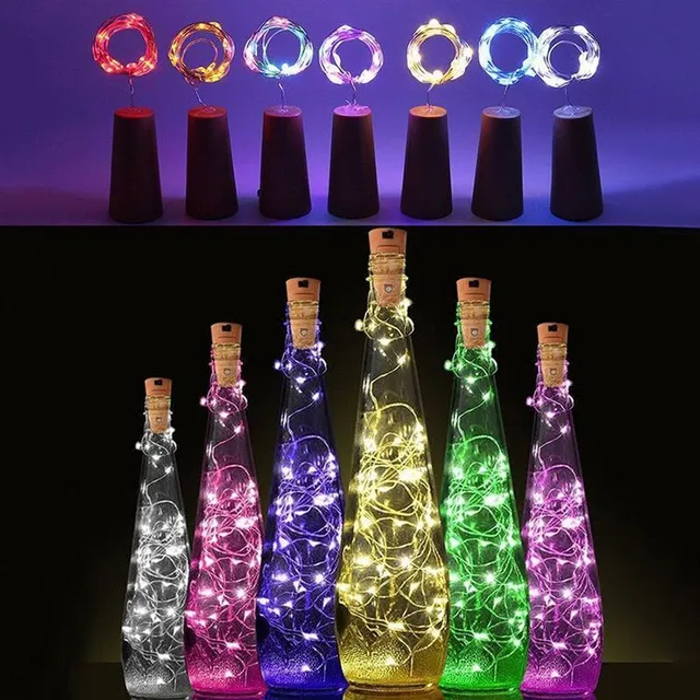 Bottle lights on cork lid
