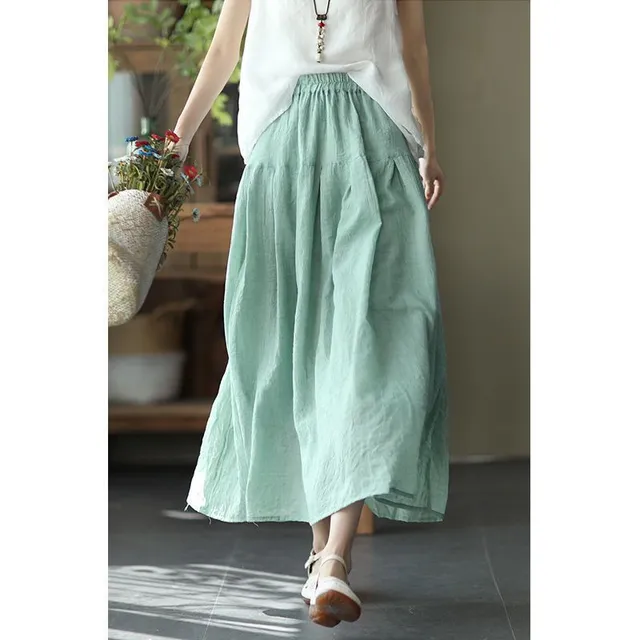 Women's Luxury Trends Modern Solid Color Long A skirt with High Waist