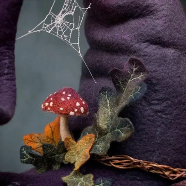 Pălărie de vrăjitoare stilată cu flori decorative - Halloween