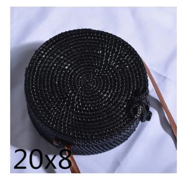 Rattan round handbag