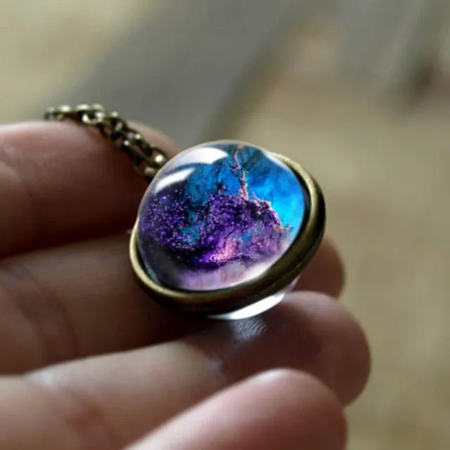 Stylish necklace with planet SPACE