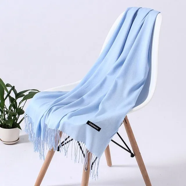 Luxury long scarves KIXI 110g-light-blue