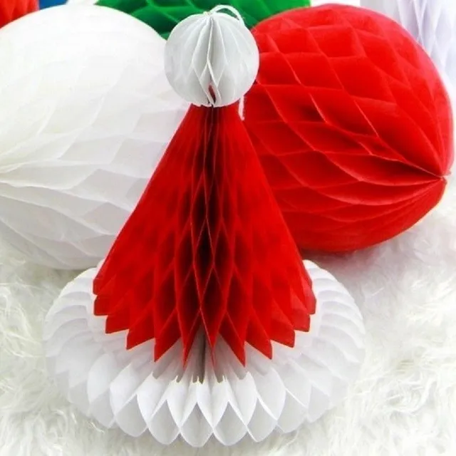 Paper decoration hat Santa 3 pcs